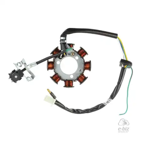 10206 ESTATOR DZE MON. 8P C/CONEXION A MASA HONDA CG TITAN 125/FAN-125/NXR BROS 125KS