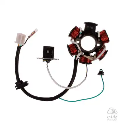216 ESTATOR MON DE 6 P CON CONEXION A MASA C/SENSOR PARA USO C/CDI A MAG Y REG MON EJ:GUERRERO ECONO 50-HONDA 90 CUB