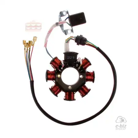 221 ESTATOR MON DE 8 P AISLADO DE MASA EJ:CERRO CE 150-13-MOTOMEL X3M 125 (2008)-ZANELLA HJ 125 PATAGONIA 150