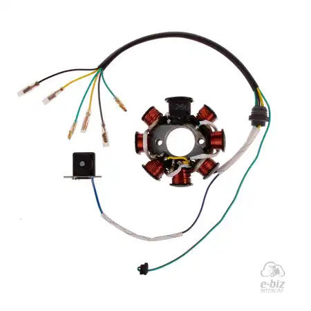 266 ESTATOR MON DE 8 P AISLADO DE MASA EJ:GUERRERO GXL 125 (2007) - GMX 150 C/ENC A MAGNETO