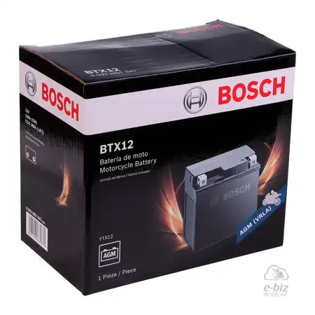 BATERIA BOSCH BTX12 KAWASAKI NINJA ZX6R/ER650/ SUZUKI DL650/ YAMAHA YFM300