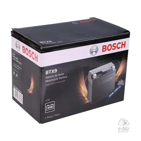 BATERIA BOSCH BTX9 KTM DUKE200/BAJAJ ROUSER NS200/ GILERA SMX400/ KYMCO VENOX250