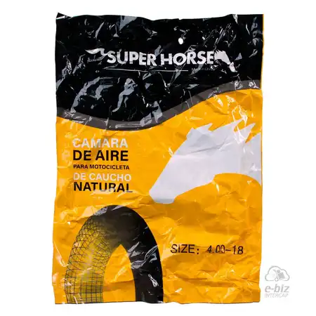 CAMARA SUPER HORSE 3.50/4.00-18 (4.10-18 -120/80-18) TR4 CAUCHO NATURAL
