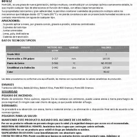 HOTT/180 X 900 GS - ALTA TEMP.
