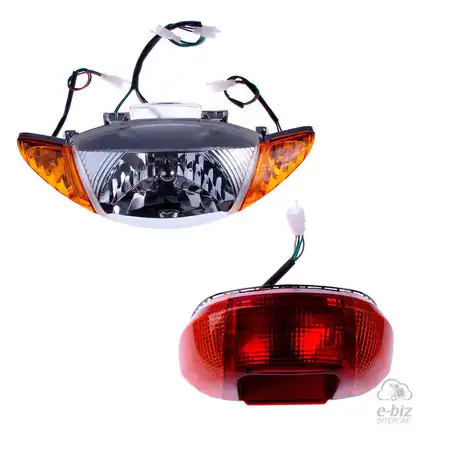 JUEGO DE FAROS DELANTERO/TRASERO HONDA BIZ 100 GIROS AMBAR