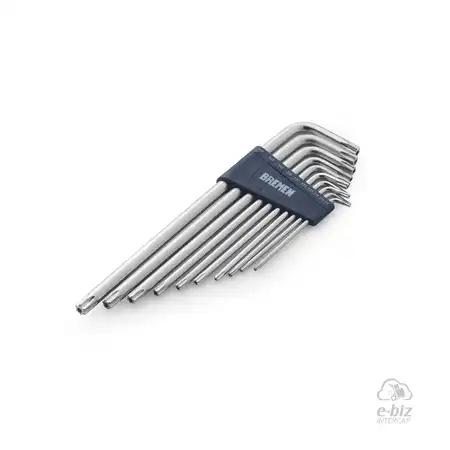 JUEGO DE LLAVES TORX EN L EXTRA LARGAS BREMEN x 10 Pz (T8/T50)