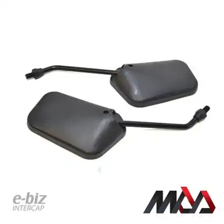 JUEGO ESPEJOS MDA HONDA TITAN - UNIVERSAL RECTANGULAR ROSCA 10MM DERECHO NEGRO