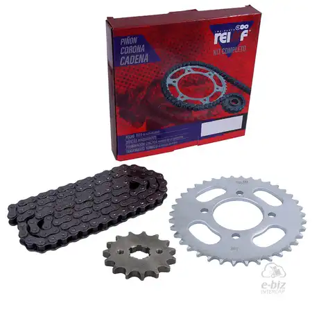 KIT REINF C23 CORONA/PIÑON/CADENA 38/15-428-118L MOTOMEL CG 150 S2