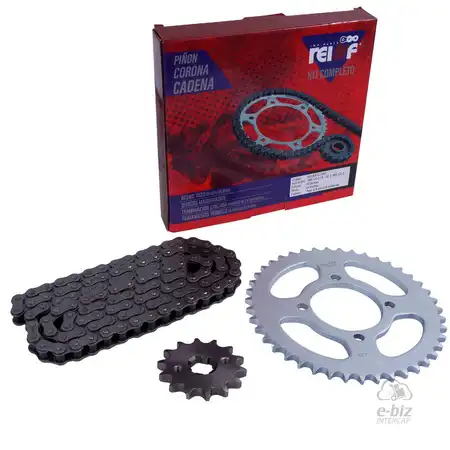 KIT REINF C23 CORONA/PIÑON/CADENA 38/15-428-118L ZANELLA RX 150/CERRO CE/CORVEN HUNTER/GILERA VC 150