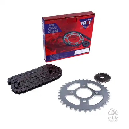 KIT REINF C23 CORONA/PIÑON/CADENA 46/17-428-136L MOTOMEL SKUA 150/MAVERICK DUAL 150/ZANELLA ZR 150