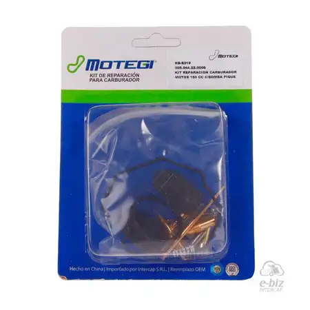 KIT REPARACION CARBURADOR MOTEGI MOTOS 150 CC C/BOMBA PIQUE