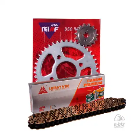 KIT TRANSMISION COMPLETO C23 BAJAJ ROUSER 135 LS 43/15 + HENGXIN 428H-136L GOLDEN