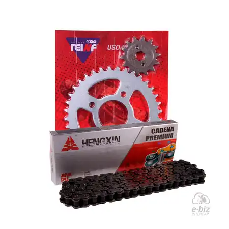 KIT TRANSMISION COMPLETO C23 BAJAJ ROUSER 220 36/14 + HENGXIN 520H-118L