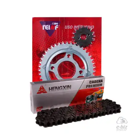 KIT TRANSMISION COMPLETO C23 HONDA CG 150 TITAN 43/16 + HENGXIN 428H-118L