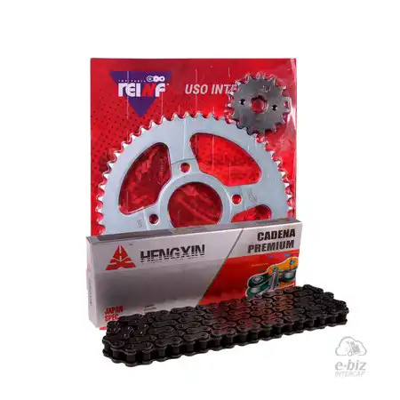 KIT TRANSMISION COMPLETO C23 MOTOMEL DAKAR 200 50/15 + HENGXIN 428H-136L