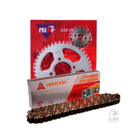 KIT TRANSMISION COMPLETO C23 MOTOMEL SKUA 150 46/16 + HENGXIN 428H-136L GOLDEN