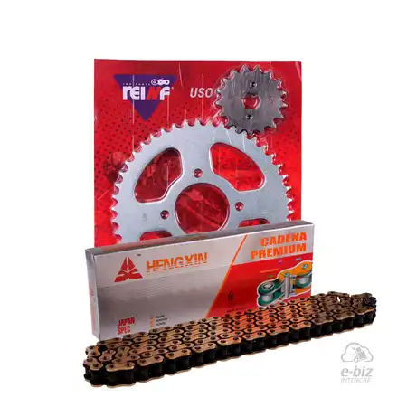 KIT TRANSMISION COMPLETO C23 MOTOMEL SKUA 150 46/17 + HENGXIN 428H-136L GOLDEN