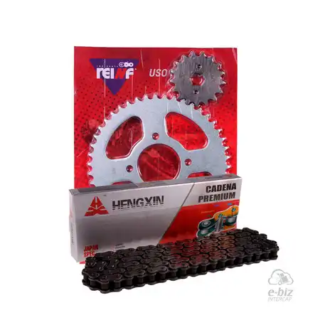 KIT TRANSMISION COMPLETO C23 MOTOMEL SKUA 150 46/17 + HENGXIN 428H-136L