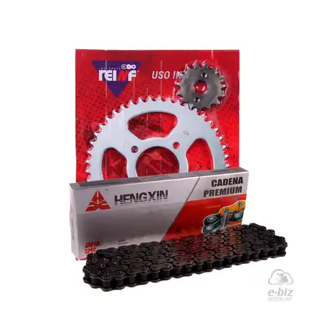 KIT TRANSMISION COMPLETO C23 MOTOMEL SKUA 200 46/15 + HENGXIN 428H-136L