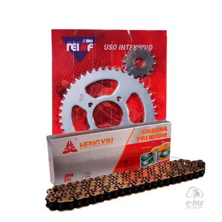 KIT TRANSMISION COMPLETO C23 SUZUKI EN 125 45/14 + HENGXIN 428H-118L GOLDEN