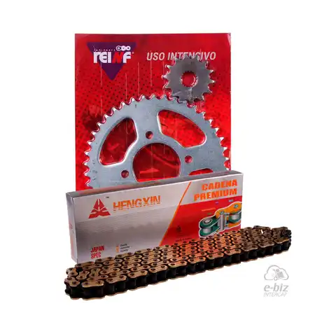 KIT TRANSMISION COMPLETO C23 SUZUKI GN 125 42/14 + HENGXIN 428H-136L GOLDEN