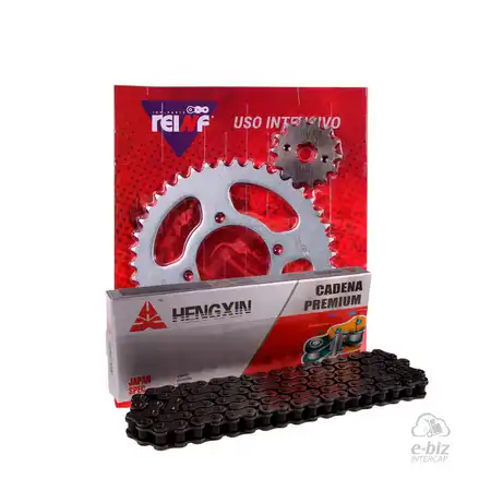 KIT TRANSMISION COMPLETO C23 YAMAHA YBR 125 43/14 + HENGXIN 428H-118L