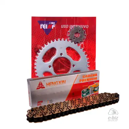 KIT TRANSMISION COMPLETO C23 YAMAHA YBR 125 45/14 + HENGXIN 428H-118L GOLDEN