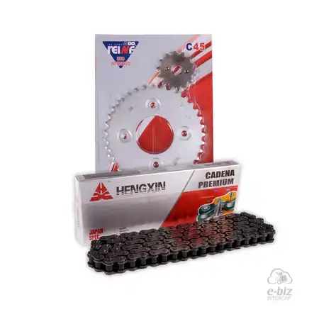 KIT TRANSMISION COMPLETO HONDA NEW WAVE 110 37/14 + HENGXIN 420H-112L