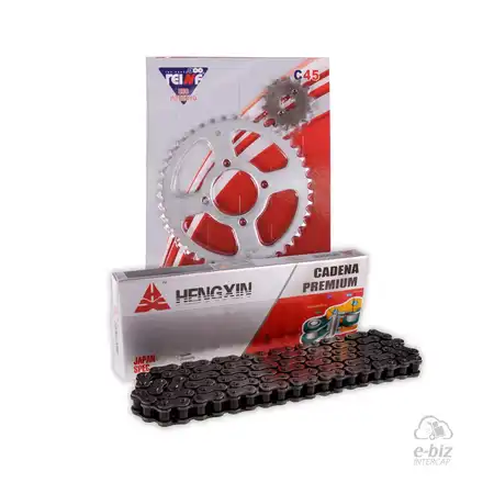 KIT TRANSMISION COMPLETO SUZUKI AX 100 42/14 + HENGXIN 428H-118L