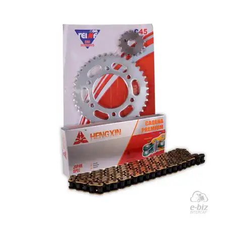 KIT TRANSMISION COMPLETO YAMAHA FZ16 40/14 + HENGXIN 428H-136L GOLDEN