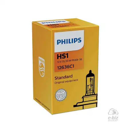 LAMPARA PHILIPS HS1 12636 12V 35/35W STANDARD DEL. HONDA CG TITAN/NEW WAVE/TWISTER/ YAMAHA YBR125Z/BAJAJ 135