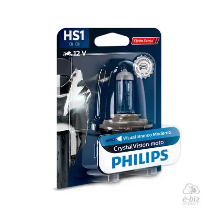 LAMPARA PHILIPS HS1 12636CV 12V 35/35W CRYSTALVISION DEL. HONDA TITAN/NEW WAVE/TWISTER/YAMAHA YBR125Z/BAJAJ 135