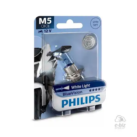 LAMPARA PHILIPS M5 12153BV 12V 35/35W BLUE VISION DEL. MOTOS 110 SMASH/CORVEN/GUERRERO/HONDA/YAMAHA/ZANELLA