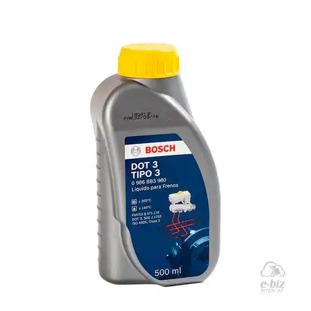 LIQUIDO DE FRENOS BOSCH DOT 3 X 0.5L