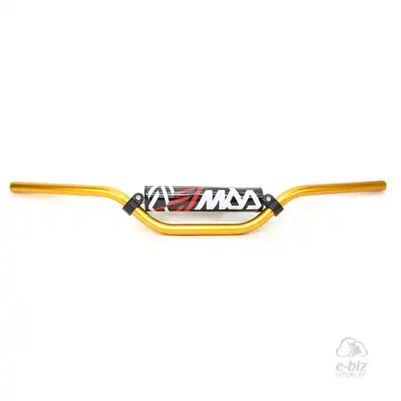 MANUBRIO MDA TIPO TRIAL ENDURO C/PAD YAMAHA XTZ/HONDA BROS Y MOTOS SIMILARES ALUMINO ANODIZADO ALTO-ORO