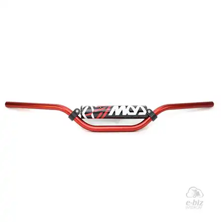 MANUBRIO MDA TIPO TRIAL ENDURO C/PAD YAMAHA XTZ/HONDA BROS Y MOTOS SIMILARES ALUMINO ANODIZADO ALTO-ROJO