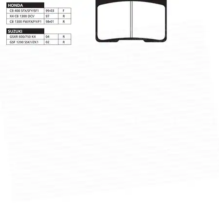 O-303 PASTILLA FRENO ORA KAWASAKI ZX-7RR (6 PISTONES) - TRASERA