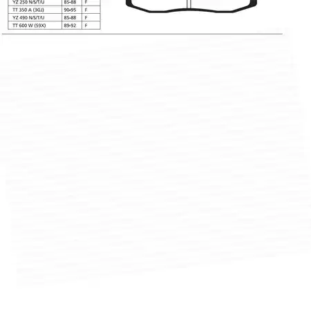 O-92 PASTILLA FRENO ORA YAMAHA YZ 125 / 250 / 490 U / W - TT 350