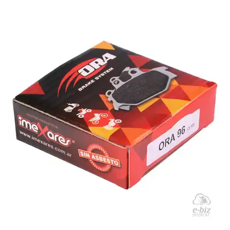 O-96 PASTILLA FRENO ORA DEL. MOTOS 110 SMASH/TRIP/BIT/FUSION/ZB/ECO 110