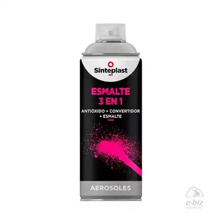 PINTURA EN AEROSOL SINTEPLAST ESMALTE BRILLANTE GRIS 3 EN 1 440 CM3