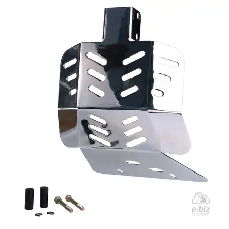 PROTECTOR CARTER UNIVERSAL CROMADO HP HONDA NX BROSS-XR125/MOTOMEL SKUA150/CORVEN TRIAX/OKINOI 150 NEGRO