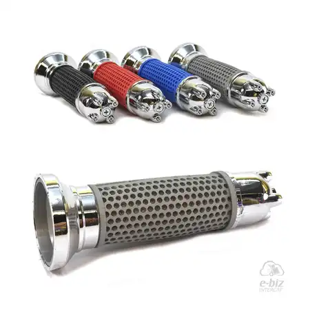 PUÑOS MDA TUNNING FALCONEANTE C/PUNTERA GILERA SMASH/HONDA BIZ/GUERRERO TRIP CROMADO GRIS