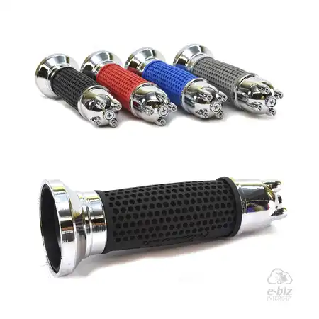 PUÑOS MDA TUNNING FALCONEANTE C/PUNTERA GILERA SMASH/HONDA BIZ/GUERRERO TRIP CROMADO NEGRO