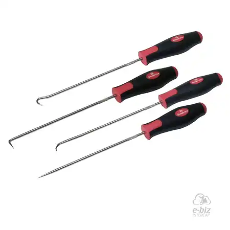 SET DE GANCHOS Y PUNZON BIKE SERVICE DE ACERO INOXIDABLE CON MANGO PLASTICO