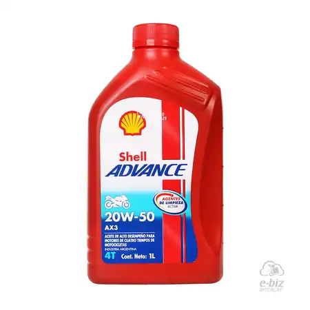 SHELL ADVANCE 4T AX3 20W-50 SG/ MA MINERAL MULTIGRADO
