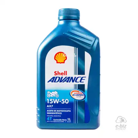 SHELL ADVANCE 4T AX7 15W-50 SM/ MA2 SEMISINTETICO MULTIGRADO